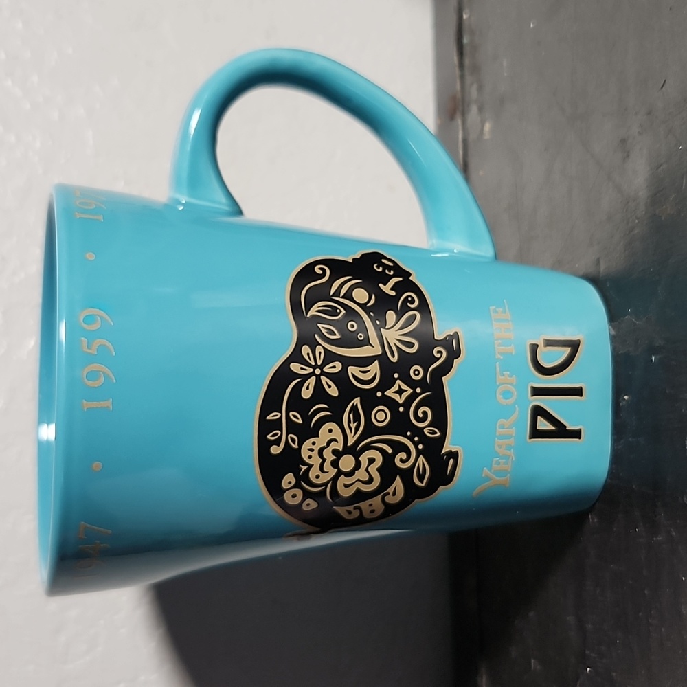 FISHER Year of the Pig 1947 1959 1971 1983 1995 2007 Stonewear Coffee Mug